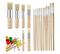 Giwnhvx Lot de 18 pinceaux à pochoir pour peinture acrylique, huile et aquarelle