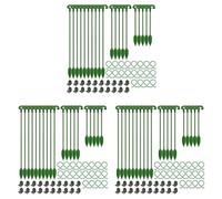 Giwnhvx Lot de 180 supports pour plantes - Lot de 60 piquets (3 tailles), 60 clips de support pour plantes et 60 pinces à orchidée