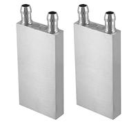 Giwnhvx Lot de 2 blocs de refroidissement à eau liquide en aluminium pour radiateur de processeur d'ordinateur et ordinateur portable, système de dissipateur thermique argenté (80 mm)