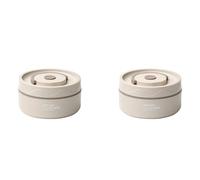 Giwnhvx Lot de 2 boîtes à déjeuner isothermes en acier inoxydable - Beige A