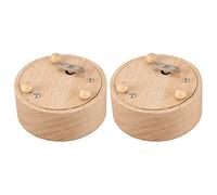Giwnhvx Lot de 2 boîtes à musique rondes vides anniversaire figurines figurines art miniatures Aucune musique donnée