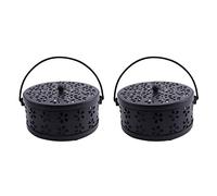 Giwnhvx Lot de 2 boîtes anti-moustiques pour brûleur de jardin avec brûleur de jardin floral (noir)