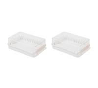 Giwnhvx Lot de 2 boîtes de rangement pour couper le beurre avec couvercle transparent