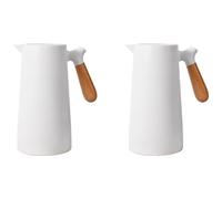 Giwnhvx Lot de 2 bouteilles isothermes en verre de 1 L pour la maison, le bureau, l'eau chaude pour café, thé, blanc