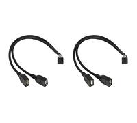Giwnhvx Lot de 2 câbles répartiteurs en Y pour carte mère 10 broches vers 2 ports USB 2.0 mâle 30 cm (10 broches/2 AM)
