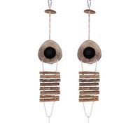 Giwnhvx Lot de 2 cachettes de noix de coco 100 % naturelles avec échelle pour oiseaux et coquillages