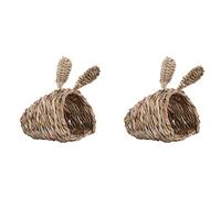 Giwnhvx Lot de 2 cages en paille tissée pour hamster, cochon d'Inde
