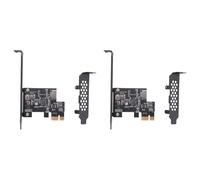 Giwnhvx Lot de 2 cartes d'extension PCI-E 1X vers USB 3.2 GEN1 5 Gbit/s Type-E A-Key, panneau avant de type C pour PC de bureau (ASM1042A)