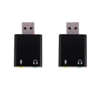 Giwnhvx Lot de 2 cartes son USB 7.1 en alliage d'aluminium pour ordinateur - Carte son externe USB 7.1 - Carte son analogique