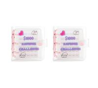 Giwnhvx Lot de 2 classeurs de défi de 1000 économies avec mini enveloppe Rose réutilisable