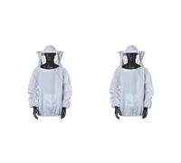 Giwnhvx Lot de 2 combinaisons de protection pour apiculture, voile, manches courtes, apiculteur, veste d'apiculture