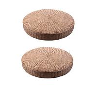Giwnhvx Lot de 2 coussins ronds de 40 cm en paille tissée à la main pour chaise de yoga