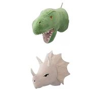 Giwnhvx Lot de 2 décorations murales en forme de tête de dinosaure, mignons, en 3D, pour enfants, salon, bébé
