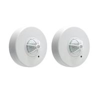 Giwnhvx Lot de 2 détecteurs de mouvement, 3 détecteurs de mouvement PIR à 360 degrés pour plafond 110-240 V pour salle de bain