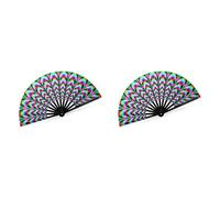 Giwnhvx Lot de 2 éventails pliables pour femme - Fluorescence - Pour bal de fin d'année, discothèque, pub