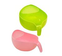 Giwnhvx Lot de 2 filtres à riz - Outil de cuisine - Pour haricots et pois - Gadget de nettoyage - Vert et rose