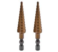 Giwnhvx Lot de 2 forets étagés HSS à tige hexagonale de 6,35 mm avec revêtement en titane 3-13 mm