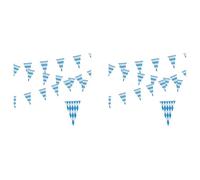 Giwnhvx Lot de 2 guirlandes bavaroises de 10 m - Décoration pour fête de la bière - Bannière bavaroise