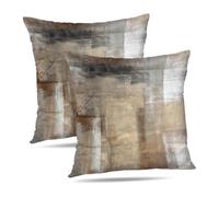 Giwnhvx Lot de 2 housses de coussin décoratives carrées modernes esthétiques marron douces pour canapé, chambre à coucher
