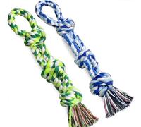 Giwnhvx Lot de 2 jouets à mâcher en corde pour chien de taille moyenne à grande, presque indestructibles et parfaits pour le nettoyage dentaire