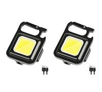 Giwnhvx Lot de 2 lampes de poche COB - 500 lumens - Rechargeable - Porte-clés - Mini lampe de poche - 3 modes d'éclairage avec décapsuleur - Pour la pêche