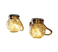 Giwnhvx Lot de 2 lanternes solaires chaudes blanches IPX44 imperméables pour jardin, lumières décoratives, lumières suspendues pour patio