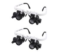 Giwnhvx Lot de 2 loupes de bijoutier montées avec lumière LED 8X/15X/23X