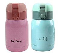 Giwnhvx Lot de 2 mini bouteilles en acier inoxydable (rose) 200 ml