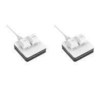 Giwnhvx Lot de 2 mini claviers mécaniques programmables RVB macro OSU à 2 touches pour le travail de jeu, blanc de type B