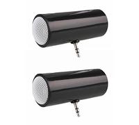 Giwnhvx Lot de 2 mini haut-parleurs stéréo avec prise jack 3,5 mm pour téléphone portable PC Noir