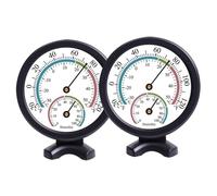 Giwnhvx Lot de 2 mini thermomètres hygromètres d'intérieur 2 en 1 pour moniteur de température et d'humidité pour mur, noir