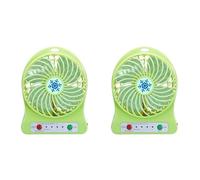 Giwnhvx Lot de 2 mini ventilateurs de bureau rechargeables par USB Vert