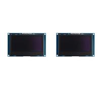 Giwnhvx Lot de 2 modules d'affichage OLED 6,1 cm 12864 128 x 64 IIC I2C SPI série LCD pour C51 STM32 SSD1309 (police blanche)