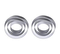 Giwnhvx Lot de 2 moules à gâteau ronds en acier inoxydable de 10,2 cm, 15,2 cm, 15,2 cm, anneau à tarte