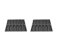 Giwnhvx Lot de 2 moules à pain perforés en silicone anti-adhésif à 12 trous pour hot-dog