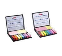 Giwnhvx Lot de 2 onglets adhésifs pour marque-page, bloc-notes avec calendrier et couverture en cuir, bloc-notes de bureau facile à installer