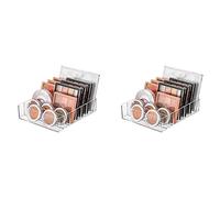 Giwnhvx Lot de 2 organiseurs de palette de fards à paupières - 7 sections divisées en acrylique pour maquillage