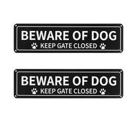 Giwnhvx Lot de 2 panneaux « Beware of Dog », 30,5 x 7,6 cm, antirouille en aluminium .040, réfléchissant, résistant à la décoloration, résistant aux UV
