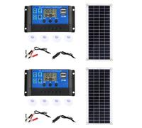 Giwnhvx Lot de 2 panneaux solaires 15 W 12-18 V pour téléphone, camping-car, voiture, MP3, chargeur de batterie d'extérieur A