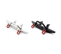 Giwnhvx Lot de 2 pare-chocs avant en métal pour MN D90 D91 D96 D99S MN90 MN99 MN99S 1/12 RC Accessoires de pièces de mise à niveau Argenté et noir