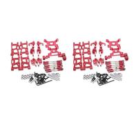 Giwnhvx Lot de 2 pièces de mise à niveau pour 1 : 14 144001 RC - Bras oscillant en métal - Base C - Moyeu arrière - Tige de traction servo - Rouge