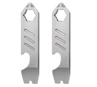 Giwnhvx Lot de 2 pieds de biche TC4 en alliage de titane, décapsuleur, clé à molette graduée, outils de plein air, équipement de camping multifonction