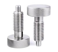Giwnhvx Lot de 2 pistons à ressort rétractables M10 en acier inoxydable avec poignée moletée - Goupille de verrouillage à dégagement rapide