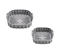 Giwnhvx Lot de 2 plaques de cuisson carrées réutilisables en silicone pour friteuse à air comprimé - Tapis de cuisson pour micro-ondes - Facile à utiliser