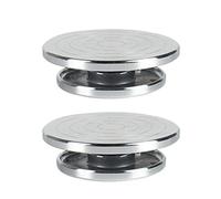 Giwnhvx Lot de 2 plateaux tournants en alliage d'aluminium double face pour sculpture en argile céramique plate-forme poterie outils rotatifs 12/15 cm
