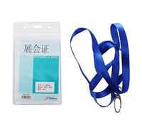 Giwnhvx Lot de 2 porte-badges verticaux en plastique transparent avec sangle de cou