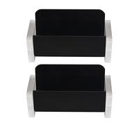 Giwnhvx Lot de 2 porte-cartes de visite en acrylique pour bureau - Noir