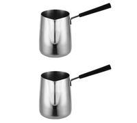 Giwnhvx Lot de 2 pots de cire parfumée à long manche en métal pour café, latte, 350 ml