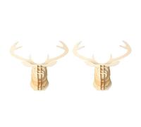 Giwnhvx Lot de 2 puzzles en bois 3D en forme de tête de cerf pour décoration extérieure