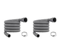 Giwnhvx Lot de 2 rallonges de tuyau de vidange universelles de 2 m pour machine à laver, avec tuyaux de vidange et colliers de serrage